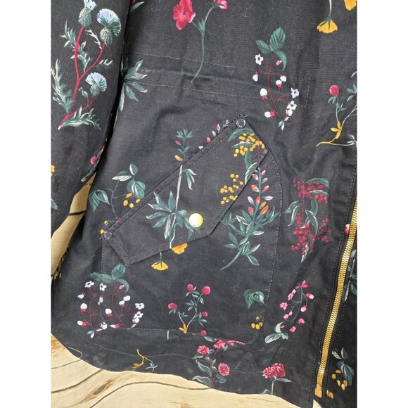Joules Right As Rain Floral Jacket US14 UK18 Womens Navy Full Zip - Picture 2 of 11